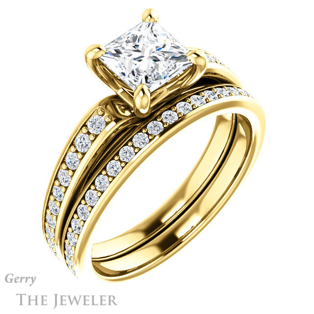 Princess Cut Forever One Moissanite Engagement Ring #GTJ983-square-fo-y 6 Princess Cut Forever One Moissanite Engagement Ring #GTJ983-square-fo-y