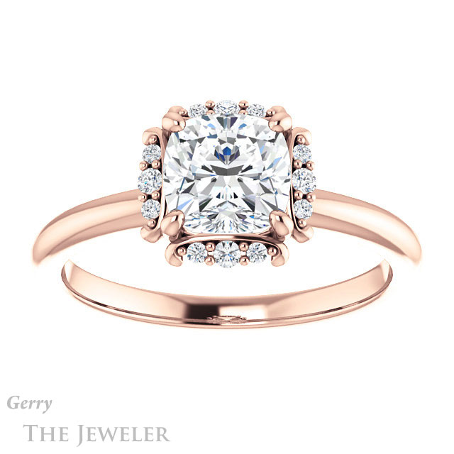Cushion Cut Forever One Moissanite Engagement Ring #GTJ984-cushion-fo-r 1 Cushion Cut Forever One Moissanite Engagement Ring #GTJ984-cushion-fo-r