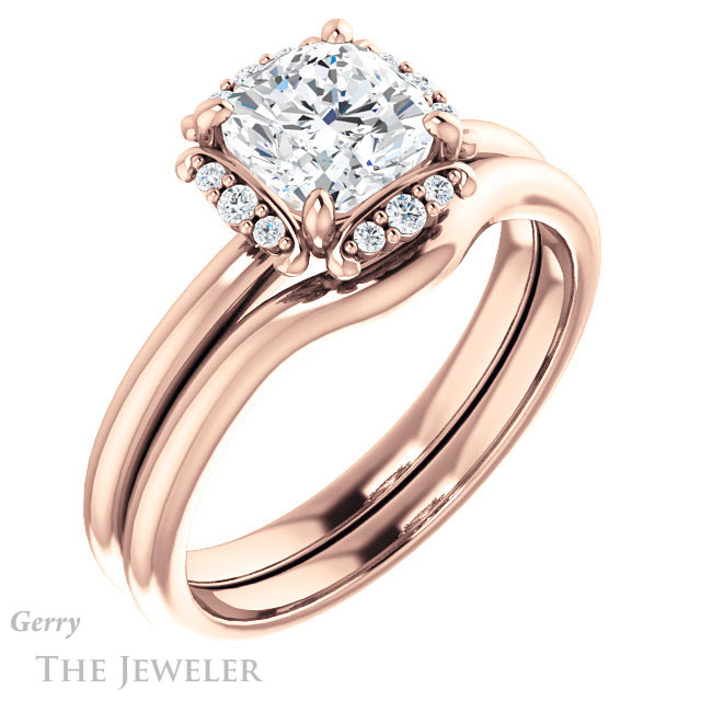 Cushion Cut Forever One Moissanite Engagement Ring #GTJ984-cushion-fo-r 6 Cushion Cut Forever One Moissanite Engagement Ring #GTJ984-cushion-fo-r