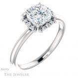 Cushion Cut Forever One Moissanite Engagement Ring #GTJ984-cushion-fo-w 4 Cushion Cut Forever One Moissanite Engagement Ring #GTJ984-cushion-fo-w
