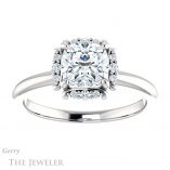 Cushion Cut Forever One Moissanite Engagement Ring #GTJ984-cushion-fo-w 1 Cushion Cut Forever One Moissanite Engagement Ring #GTJ984-cushion-fo-w