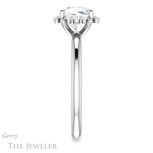 Cushion Cut Forever One Moissanite Engagement Ring #GTJ984-cushion-fo-w 3 Cushion Cut Forever One Moissanite Engagement Ring #GTJ984-cushion-fo-w