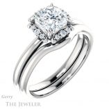 Cushion Cut Forever One Moissanite Engagement Ring #GTJ984-cushion-fo-w 6 Cushion Cut Forever One Moissanite Engagement Ring #GTJ984-cushion-fo-w
