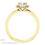 Cushion Cut Forever One Moissanite Engagement Ring #GTJ984-cushion-fo-y 2 Cushion Cut Forever One Moissanite Engagement Ring #GTJ984-cushion-fo-y