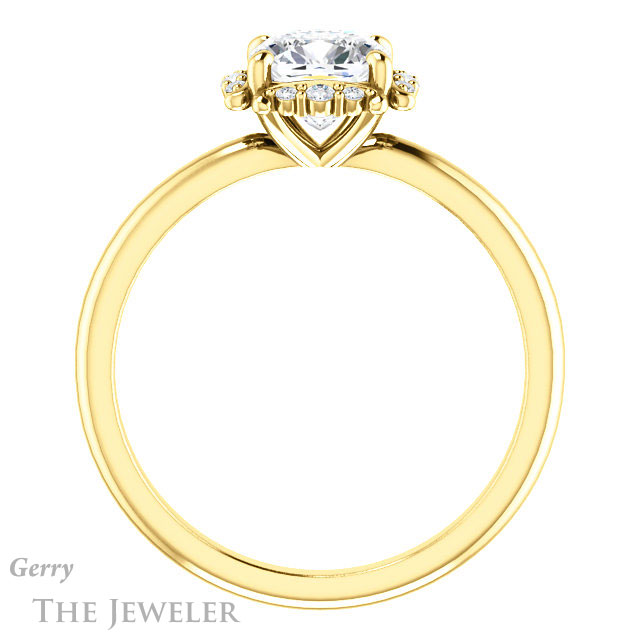Cushion Cut Forever One Moissanite Engagement Ring #GTJ984-cushion-fo-y 2 Cushion Cut Forever One Moissanite Engagement Ring #GTJ984-cushion-fo-y