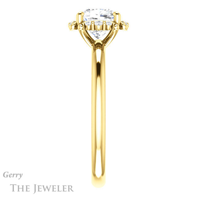 Cushion Cut Forever One Moissanite Engagement Ring #GTJ984-cushion-fo-y 3 Cushion Cut Forever One Moissanite Engagement Ring #GTJ984-cushion-fo-y