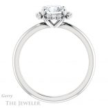 Round Cut Forever One Moissanite Engagement Ring #GTJ984-round-fo-w
