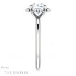 Round Cut Forever One Moissanite Engagement Ring #GTJ984-round-fo-w