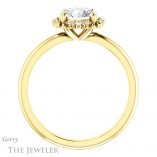 Round Cut Forever One Moissanite Engagement Ring #GTJ984-round-fo-y