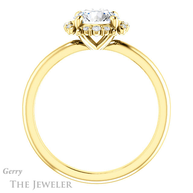 Round Cut Forever One Moissanite Engagement Ring #GTJ984-round-fo-y