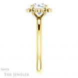 Round Cut Forever One Moissanite Engagement Ring #GTJ984-round-fo-y