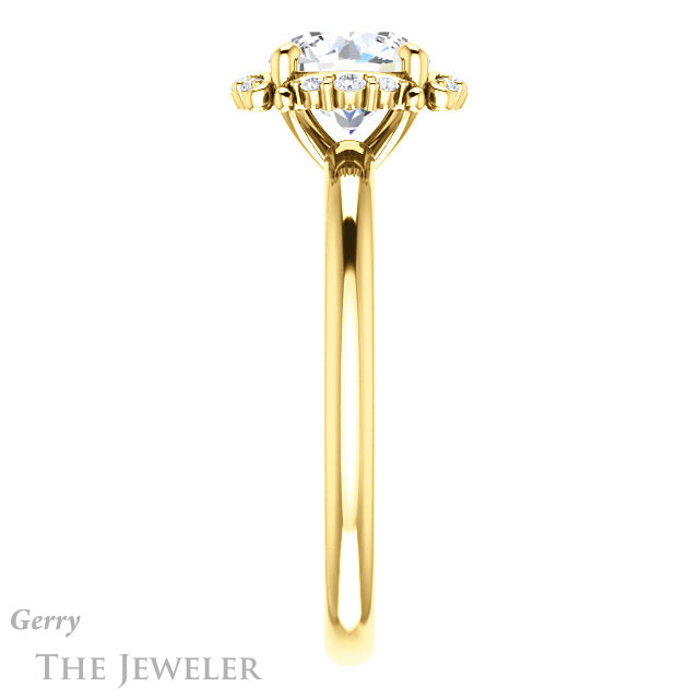 Round Cut Forever One Moissanite Engagement Ring #GTJ984-round-fo-y