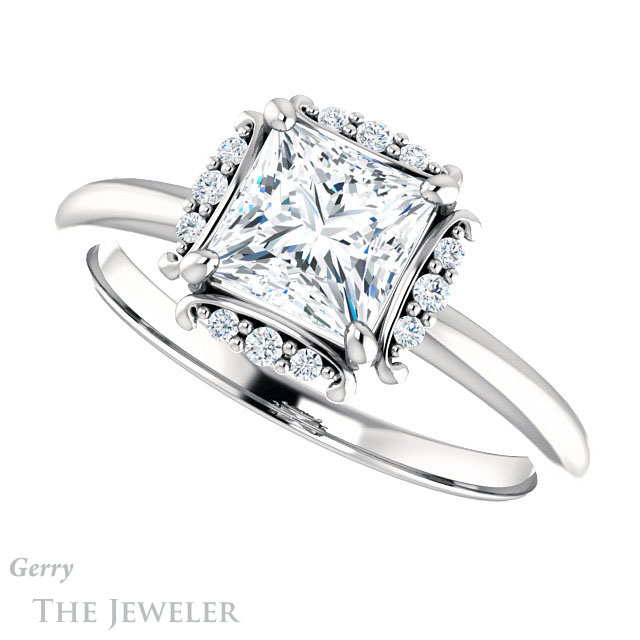 Princess Cut Forever One Moissanite Engagement Ring #GTJ984-square-fo-w