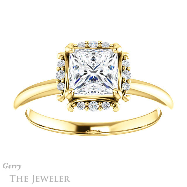 Princess Cut Forever One Moissanite Engagement Ring #GTJ984-square-fo-y