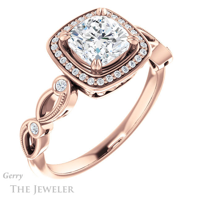 Cushion Cut Forever One Moissanite Engagement Ring #GTJ986-cushion-fo-r 4 Cushion Cut Forever One Moissanite Engagement Ring #GTJ986-cushion-fo-r