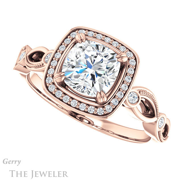 Cushion Cut Forever One Moissanite Engagement Ring #GTJ986-cushion-fo-r 5 Cushion Cut Forever One Moissanite Engagement Ring #GTJ986-cushion-fo-r