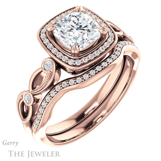 Cushion Cut Forever One Moissanite Engagement Ring #GTJ986-cushion-fo-r 6 Cushion Cut Forever One Moissanite Engagement Ring #GTJ986-cushion-fo-r