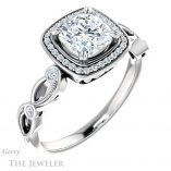Cushion Cut Forever One Moissanite Engagement Ring #GTJ986-cushion-fo-w 4 Cushion Cut Forever One Moissanite Engagement Ring #GTJ986-cushion-fo-w