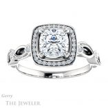 Cushion Cut Forever One Moissanite Engagement Ring #GTJ986-cushion-fo-w 1 Cushion Cut Forever One Moissanite Engagement Ring #GTJ986-cushion-fo-w