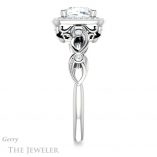 Cushion Cut Forever One Moissanite Engagement Ring #GTJ986-cushion-fo-w 3 Cushion Cut Forever One Moissanite Engagement Ring #GTJ986-cushion-fo-w