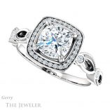 Cushion Cut Forever One Moissanite Engagement Ring #GTJ986-cushion-fo-w 5 Cushion Cut Forever One Moissanite Engagement Ring #GTJ986-cushion-fo-w