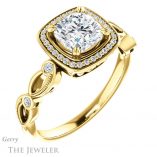 Cushion Cut Forever One Moissanite Engagement Ring #GTJ986-cushion-fo-y 4 Cushion Cut Forever One Moissanite Engagement Ring #GTJ986-cushion-fo-y