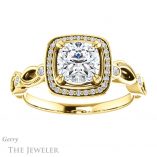 Cushion Cut Forever One Moissanite Engagement Ring #GTJ986-cushion-fo-y 1 Cushion Cut Forever One Moissanite Engagement Ring #GTJ986-cushion-fo-y