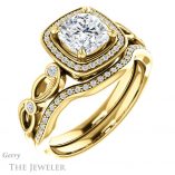 Cushion Cut Forever One Moissanite Engagement Ring #GTJ986-cushion-fo-y 6 Cushion Cut Forever One Moissanite Engagement Ring #GTJ986-cushion-fo-y