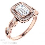 Emerald Cut Forever One Moissanite Engagement Ring #GTJ986-emerald-fb-r 4 Emerald Cut Forever Brilliant Moissanite Engagement Ring #GTJ986-emerald-fb-r