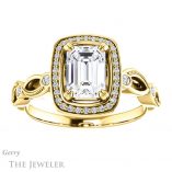 Emerald Cut Forever Brilliant Moissanite Engagement Ring #GTJ986-emerald-fb-y