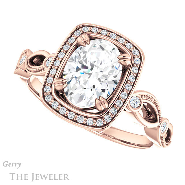 Oval Shaped Forever One Moissanite Engagement Ring #GTJ986-oval-fo-r 5 Oval Shaped Forever One Moissanite Engagement Ring #GTJ986-oval-fo-r
