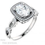 Oval Shaped Forever One Moissanite Engagement Ring #GTJ986-oval-fo-w 4 Oval Shaped Forever One Moissanite Engagement Ring #GTJ986-oval-fo-w