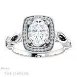 Oval Shaped Forever One Moissanite Engagement Ring #GTJ986-oval-fo-w 1 Oval Shaped Forever One Moissanite Engagement Ring #GTJ986-oval-fo-w