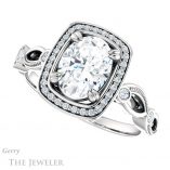 Oval Shaped Forever One Moissanite Engagement Ring #GTJ986-oval-fo-w 5 Oval Shaped Forever One Moissanite Engagement Ring #GTJ986-oval-fo-w