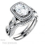 Oval Shaped Forever One Moissanite Engagement Ring #GTJ986-oval-fo-w 6 Oval Shaped Forever One Moissanite Engagement Ring #GTJ986-oval-fo-w