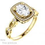 Oval Shaped Forever One Moissanite Engagement Ring #GTJ986-oval-fo-y 4 Oval Shaped Forever One Moissanite Engagement Ring #GTJ986-oval-fo-y