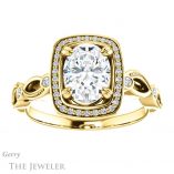 Oval Shaped Forever One Moissanite Engagement Ring #GTJ986-oval-fo-y 1 Oval Shaped Forever One Moissanite Engagement Ring #GTJ986-oval-fo-y