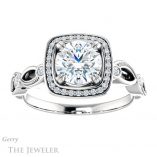 Round Cut Forever One Moissanite Engagement Ring #GTJ986-round-fo-w 1 Round Cut Forever One Moissanite Engagement Ring #GTJ986-round-fo-w