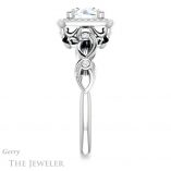 Round Cut Forever One Moissanite Engagement Ring #GTJ986-round-fo-w 3 Round Cut Forever One Moissanite Engagement Ring #GTJ986-round-fo-w
