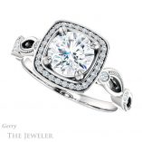 Round Cut Forever One Moissanite Engagement Ring #GTJ986-round-fo-w 5 Round Cut Forever One Moissanite Engagement Ring #GTJ986-round-fo-w