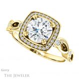 Round Cut Forever One Moissanite Engagement Ring #GTJ986-round-fo-y 5 Round Cut Forever One Moissanite Engagement Ring #GTJ986-round-fo-y