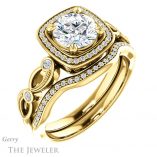 Round Cut Forever One Moissanite Engagement Ring #GTJ986-round-fo-y 6 Round Cut Forever One Moissanite Engagement Ring #GTJ986-round-fo-y