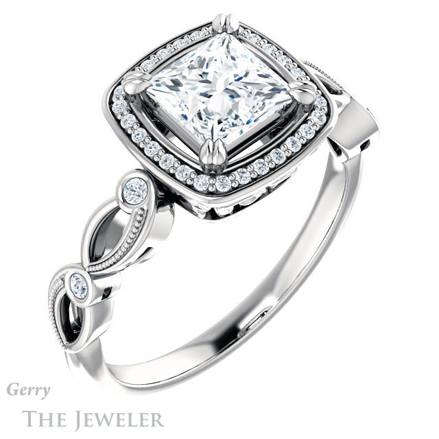Princess Cut Forever One Moissanite Engagement Ring #GTJ986-square-fo-w