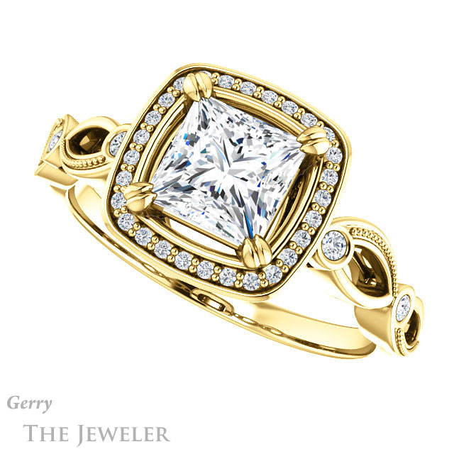 Princess Cut Forever One Moissanite Engagement Ring #GTJ986-square-fo-y 5 Princess Cut Forever One Moissanite Engagement Ring #GTJ986-square-fo-y