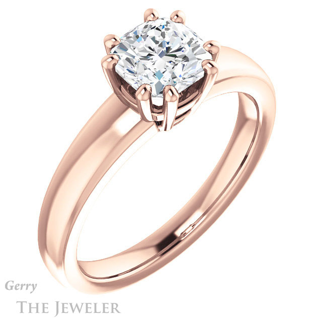 Cushion Cut Forever One Moissanite Engagement Ring #GTJ987-cushion-fo-r