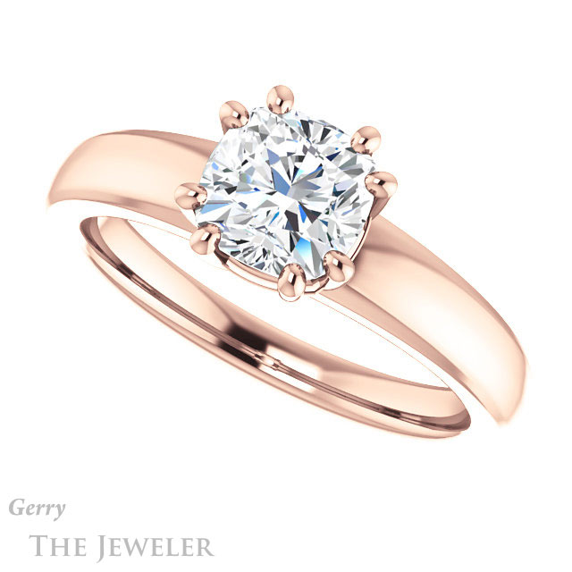 Cushion Cut Forever One Moissanite Engagement Ring #GTJ987-cushion-fo-r