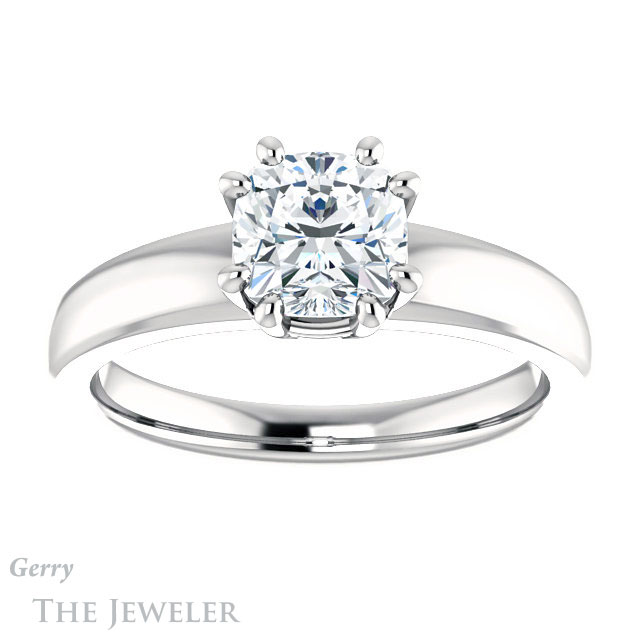 Cushion Cut Forever One Moissanite Engagement Ring #GTJ987-cushion-fo-w