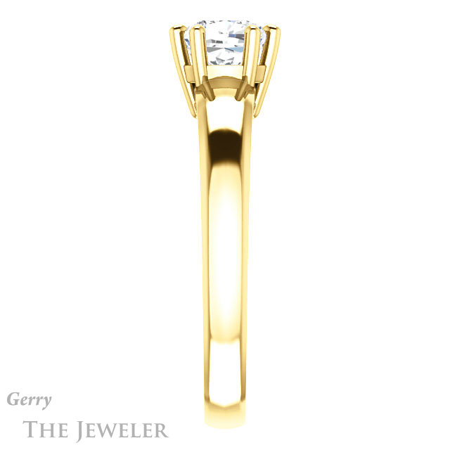 Cushion Cut Forever One Moissanite Engagement Ring #GTJ987-cushion-fo-y 3 Cushion Cut Forever One Moissanite Engagement Ring #GTJ987-cushion-fo-y