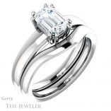 Emerald Cut Forever Brilliant Moissanite Engagement Ring #GTJ987-emerald-fb-w