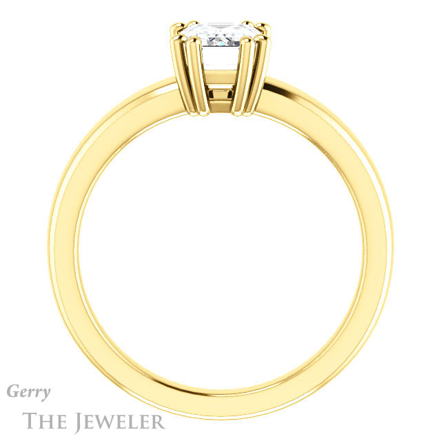 Emerald Cut Forever One Moissanite Engagement Ring #GTJ987-emerald-fb-y 2 Emerald Cut Forever Brilliant Moissanite Engagement Ring #GTJ987-emerald-fb-y